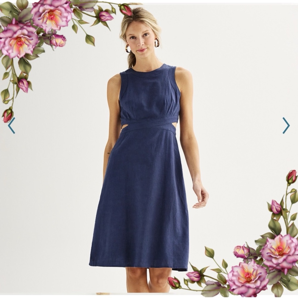 Women's Nine West Side Cut Out Midi Dress